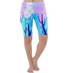 Aquatic Surface Patterns Cropped Leggings  by Designops73