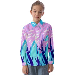 Aquatic Surface Patterns Kids  Long Sleeve Shirt by Designops73