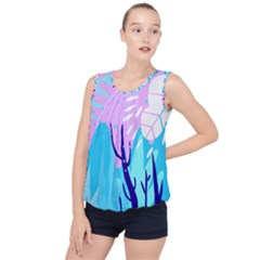 Aquatic Surface Patterns Bubble Hem Chiffon Tank Top by Designops73