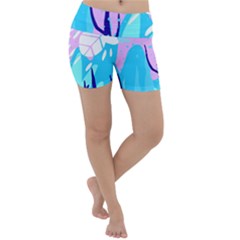 Aquatic Surface Patterns Lightweight Velour Yoga Shorts by Designops73