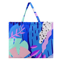 Aquatic Surface Patterns Zipper Large Tote Bag by Designops73