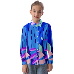 Aquatic Surface Patterns Kids  Long Sleeve Shirt