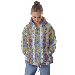 Ornament Striped Textured Colored Pattern Kids  Oversized Hoodie by dflcprintsclothing