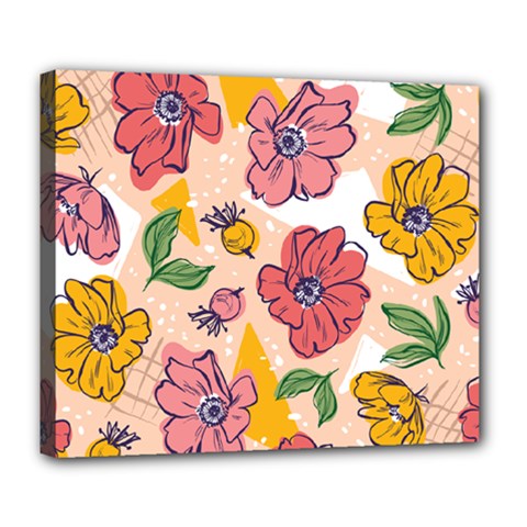 Cartoon Flowers Deluxe Canvas 24  X 20  (stretched) by designsbymallika