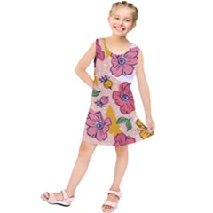 Cartoon Flowers Kids  Tunic Dress by designsbymallika