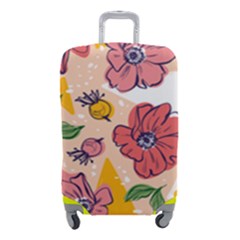 Cartoon Flowers Luggage Cover (small) by designsbymallika