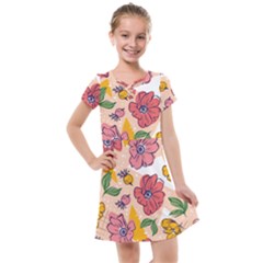 Cartoon Flowers Kids  Cross Web Dress by designsbymallika