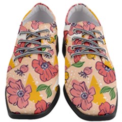 Cartoon Flowers Women Heeled Oxford Shoes by designsbymallika