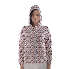 Pink Floral Love Women s Hooded Windbreaker by designsbymallika