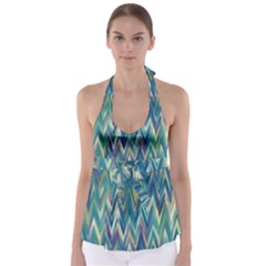 Turquoise And Blue  Babydoll Tankini Top by TRENDYcouture