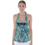 turquoise and blue  Babydoll Tankini Top