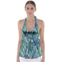 turquoise and blue  Babydoll Tankini Top View1