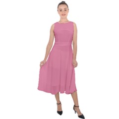 Aurora Pink Midi Tie-Back Chiffon Dress
