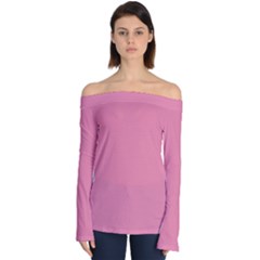 Aurora Pink Off Shoulder Long Sleeve Top by FabChoice