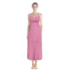 Aurora Pink Button Up Chiffon Maxi Dress