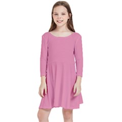 Aurora Pink Kids  Quarter Sleeve Skater Dress