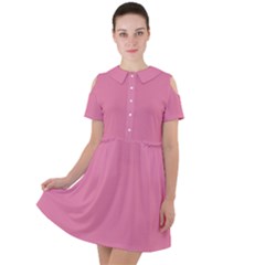 Aurora Pink Short Sleeve Shoulder Cut Out Dress 