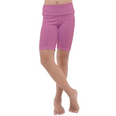 Aurora Pink Kids  Lightweight Velour Cropped Yoga Leggings