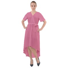 Aurora Pink Front Wrap High Low Dress