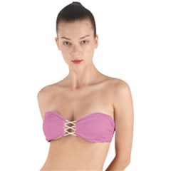 Aurora Pink Twist Bandeau Bikini Top