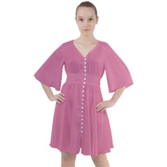 Aurora Pink Boho Button Up Dress