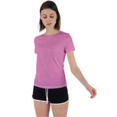 Aurora Pink Back Circle Cutout Sports Tee