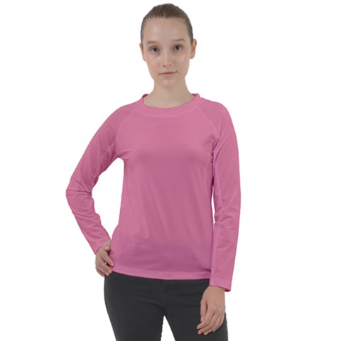 Aurora Pink Women s Long Sleeve Raglan Tee by FabChoice