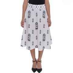 Sketchy Monster Pencil Drawing Motif Pattern Perfect Length Midi Skirt by dflcprintsclothing