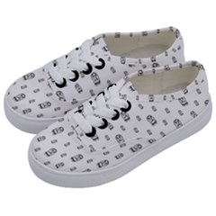 Sketchy Monster Pencil Drawing Motif Pattern Kids  Classic Low Top Sneakers by dflcprintsclothing