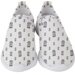 Sketchy Monster Pencil Drawing Motif Pattern Kids  Slip On Sneakers by dflcprintsclothing