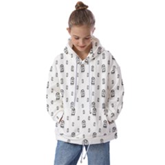 Sketchy Monster Pencil Drawing Motif Pattern Kids  Oversized Hoodie by dflcprintsclothing