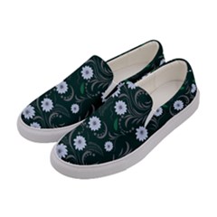 Folk Flowers Art Pattern Floral  Surface Design  Seamless Pattern Women s Canvas Slip Ons by Eskimos