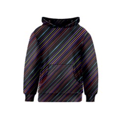 Dark Multicolored Striped Print Design Dark Multicolored Striped Print Design Kids  Pullover Hoodie