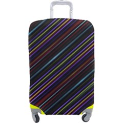 Dark Multicolored Striped Print Design Dark Multicolored Striped Print Design Luggage Cover (large)