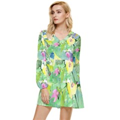 Www Watercolorpng Com 12 Tiered Long Sleeve Mini Dress