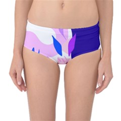 Aquatic Surface Patterns Mid-waist Bikini Bottoms