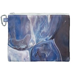 Abstract Blue Canvas Cosmetic Bag (xxl) by kaleidomarblingart