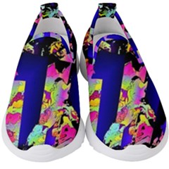 Neon Aggression Kids  Slip On Sneakers by MRNStudios