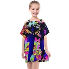 Neon Aggression Kids  One Piece Chiffon Dress by MRNStudios