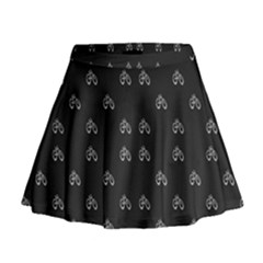 Bicycle Signal Street Motif Print Pattern Mini Flare Skirt