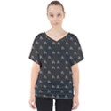 Bicycle Signal Street Motif Print Pattern V-Neck Dolman Drape Top View1