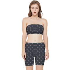 Bicycle Signal Street Motif Print Pattern Stretch Shorts and Tube Top Set