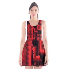 Red Light Scoop Neck Skater Dress by MRNStudios