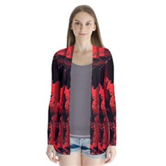 Red Light Drape Collar Cardigan by MRNStudios