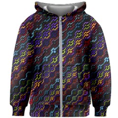 Dark Multicolored Mosaic Pattern Kids  Zipper Hoodie Without Drawstring by dflcprintsclothing