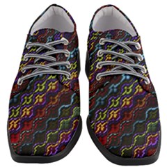 Dark Multicolored Mosaic Pattern Women Heeled Oxford Shoes