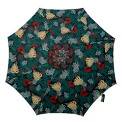 Tropical Autumn Leaves Hook Handle Umbrellas (large) by tmsartbazaar