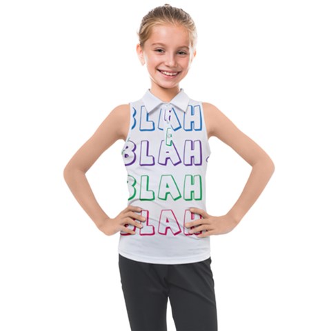 Blah Blah Kids  Sleeveless Polo Tee by designsbymallika