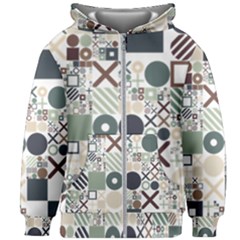 Mosaic Print Kids  Zipper Hoodie Without Drawstring by designsbymallika