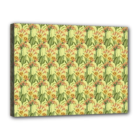 Green Pastel Pattern Canvas 16  X 12  (stretched) by designsbymallika